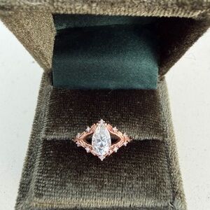 Elegant Rose Gold Teardrop Ring